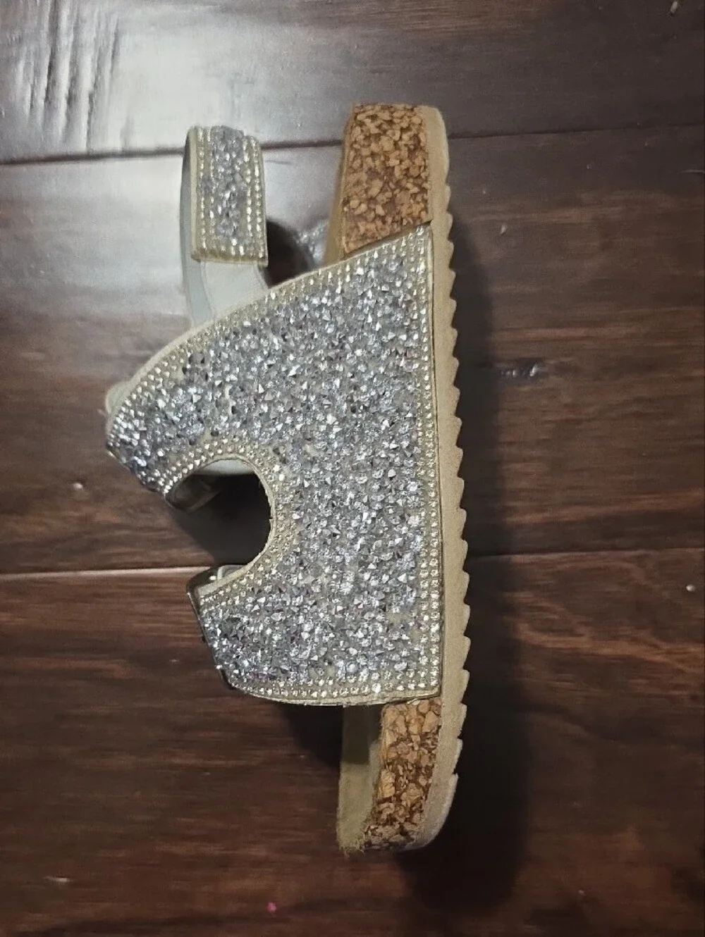 Girls' White Sparkle Buckle Sandals - Kids Shoes